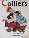 1935 Collier's Magazine Cover ~ Boy Plays Accordion