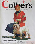 1935 Collier's Magazine Cover ~ Bulldog at Dog Show