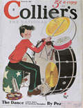 1935 Collier's Magazine Cover ~ Boy Plays Drums