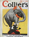 1934 Collier's Magazine Cover ~ Circus Elephant & Clown