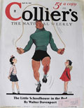 1935 Collier's Magazine Cover ~ Kids Watch Man Jump Rope