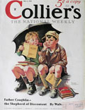 1935 Collier's Magazine Cover ~ Kids Get Report Card