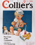 1934 Collier's Magazine Cover ~ Lifeguard Baby & Dog ~ Twelvetrees