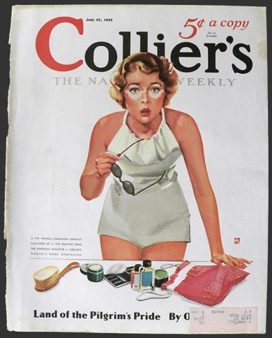 1935 Collier's Magazine Cover ~ Raccoon Eyes Sunburn
