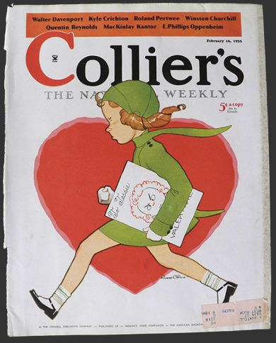 1935 Collier's Magazine Cover ~ Girl Gets Mean Valentine