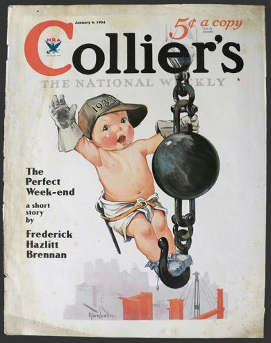 1934 Collier's Magazine Cover ~ Wrecking Ball Baby