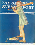 1940 Saturday Evening Post Cover ~ Tomboy Plays Baseball