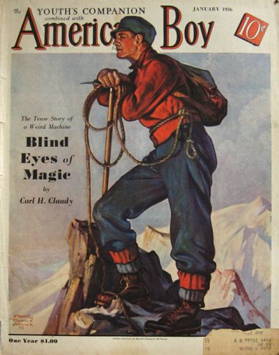 1936 American Boy Magazine Cover ~ Mountain Climbing