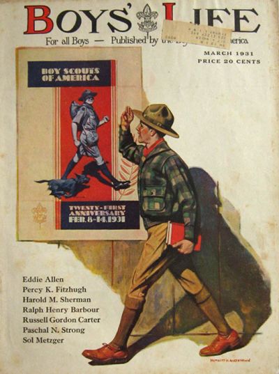 1931 Boys Life Magazine Cover ~ Boy Scout Salutes