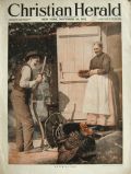 1912 Christian Herald Magazine Cover ~ Amish Couple & Turkey