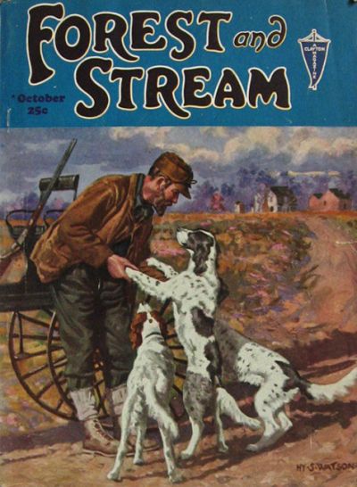 1928 Forest & Stream Magazine Cover ~ Man & Springer Spaniels