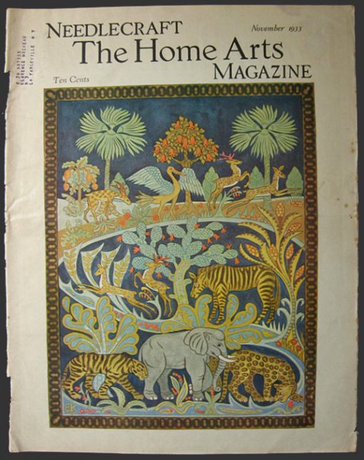 1933 Needlecraft Magazine Cover ~ Jungle Scene
