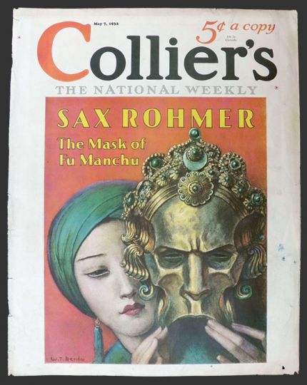 1932 Collier's Magazine Cover ~ Mask of Fu Manchu ~ W.T. Benda