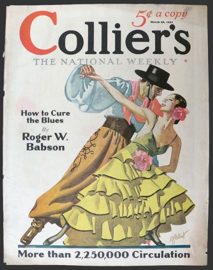 1931 Collier's Magazine Cover ~ Couple Dances Tango