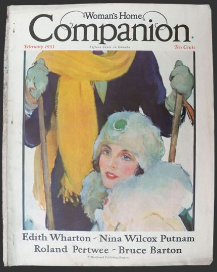 1933 Woman's Home Companion Cover ~ Skiers