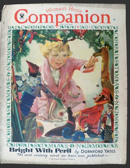 1933 Woman's Home Companion Cover ~ Child with Christmas Toys