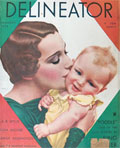 1934 Delineator Magazine Cover ~ Mom Kisses Baby