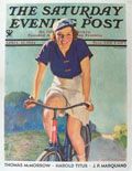 1934 Saturday Evening Post Cover ~ Woman Rides Bike