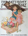1934 Saturday Evening Post Cover ~ Ellen Pyle, Kids Sell Flowers