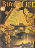 1935 Boys' Life Magazine Cover ~ Scouts Singing Around the Campfire