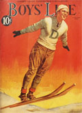 1936 Boys' Life Magazine Cover ~ Man on Vintage Skis