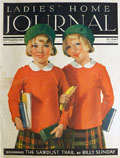 1932 Ladies Home Journal Cover ~ Schoolgirl Twins, Tartan Skirts