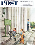 1954 Saturday Evening Post Cover ~ Kid Divers at Aquarium