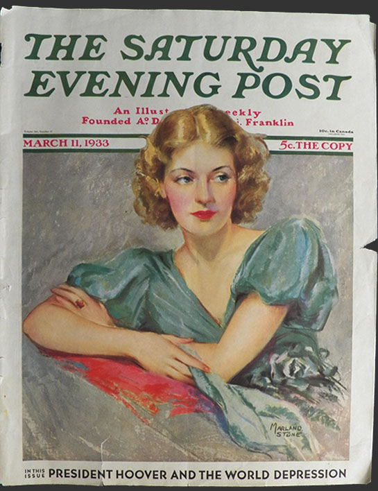 1933 Saturday Evening Post Cover ~ Marland Stone