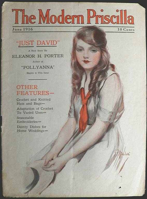 1916 Modern Priscilla Magazine Cover ~ Woman in Sailor Dress