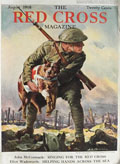 1918 Red Cross Magazine Cover ~ Soldier Protects Dog