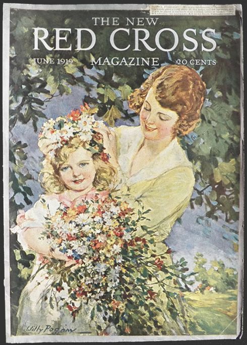 1919 Red Cross Magazine Cover ~ Child With Flowers