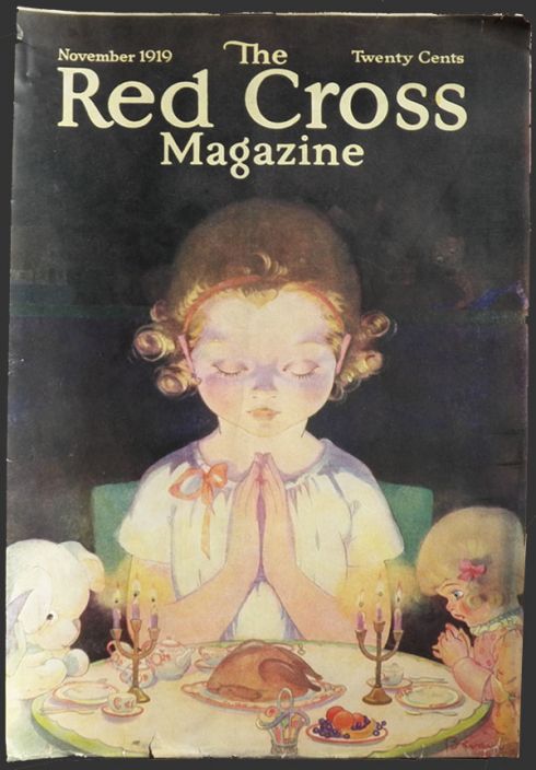 1919 Red Cross Magazine Cover ~ Thanksgiving Doll Party