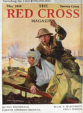 1918 Red Cross Magazine Cover ~ Soldier Aids Wounded Comrade