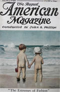 1908 American Magazine Cover ~ Nude Children on Beach