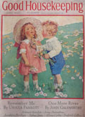 1933 Good Housekeeping Cover ~ Young Boy Offers Flowers to Girl