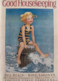 1930 Good Housekeeping Cover ~ Child on Ocean Jetty ~ Jessie Willcox Smith