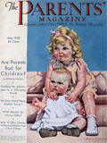 1930 Parents Magazine Cover ~ Baby & Big Sister