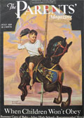 1929 Children Magazine Cover ~ Boy On Carousel Horse