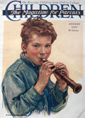 1927 Children Magazine Cover ~ Boy Plays Clarinet