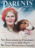 1932 Parents Magazine Cover ~ Young Girl with Collie Dog