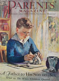 1930 Parents Magazine Cover ~ Boy Models Clay Elephant