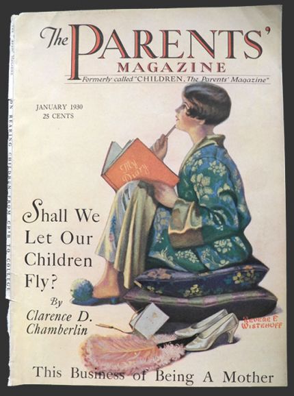 1930 Parents Magazine Cover ~ Girl Writes in Diary