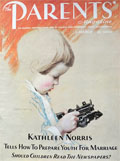 1932 Parents Magazine Cover ~ Child with Toy Train