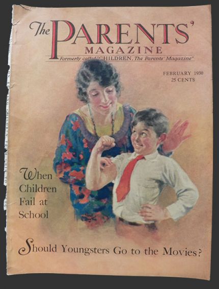 1930 Parents Magazine Cover ~ Boy Shows Off Muscles
