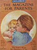 1928 Children Magazine Cover ~ Mom Kisses Baby