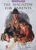 1928 Children Magazine Cover ~ Dad & Son Campfire