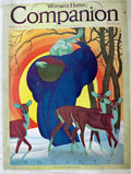 1932 Woman's Home Companion Cover ~ Woman Blows Horn, Deer ~ William Welsh