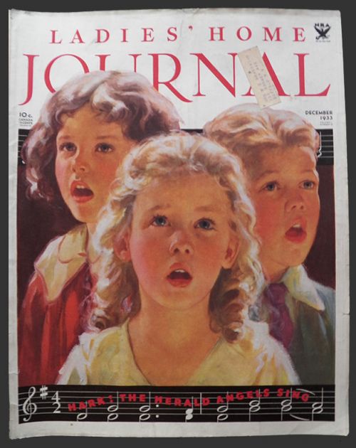 1933 Ladies Home Journal Cover ~ Children SIng Christmas Carols