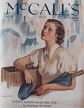 1933 McCall's Magazine Cover ~ Woman Tourist with Umbrella