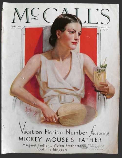 1932 McCall's Magazine Cover ~ Woman WIth Palm Leaf